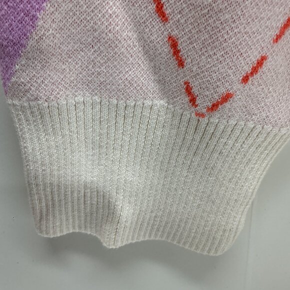 1X ARGYLE CARDIGAN Isaac Argyle Jacquard Cardigan PURPLE ICE - Picture 5 of 9